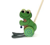 Wooden Toy Push-Along Frog Dimensions 140x60x600mm NEW Play Equipment Baby Toy