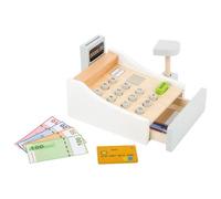 Wooden Play Cash Register- Cash & Credit Card - Educational Pretend Play for 3+