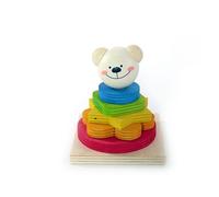 Wooden Toy Stacking Tower Bear BxLxH 90x90x100mm NEW Puzzle Game Board