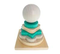 Wooden Toy Stacking Tower Turquoise Bxlxh 90x90x110mm New Game Board Motor Skill