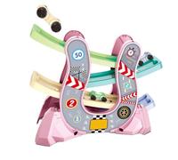Wooden Toys Car Ramp Toy, The Wooden Toy Factory, Race Car Ramp Toy Multifunctional Educational Race Car Track Ramp Toy for Toddlers for Home (Pink)