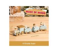 (wooden train 10) Christmas Plastic/Wooden Train Merry Cristmas Ornaments Christmas Decor For Home 2024 Xmas Tree Decor Noel Navidad NewYear Gifts