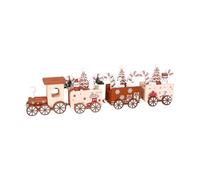 ＡＷＨＡＯ Wooden Train Christmas Ornament Desktop Decoration Kids Gift Toy Mini Train Decor for Party Merry Christmas Happy New Year, brown