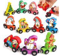 Wooden Train Magnetic Set 11PCS, Christmas Themed Train Toys, Toddler Toys for 3+ Year Olds Boys Gifts, Compatible With All Major Brands