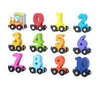 Wooden Train | Preschool Magnetic Educational Set | Strategic Number Color Learning Game for Kids 1-3 Years Birthday Basket Filler Airplane Stocking Stuffers Classroom
