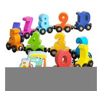 Wooden Train Set - Interactive Learning | Magnetic Intelligence Toys for Learning Numbers and Colors | Fast Acting Cognitive Development for Kids