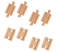 Wooden Train Track, 8Pcs Wooden Train Accessories, Train Track Accessories Train Railway Connectors Adapters, for Toddlers Kids Boys Girls, for Thomas Wooden Train Track, Brio World Train