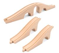 Wooden Train Track Bridge Wood Train Track Expansion Three Arch Bridge, Wooden Toys, Wooden Train Track Accessories Wooden Train Bridge for Most Major Toy Trains Railway