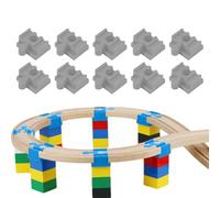 Wooden Train Track Connectors, 10 Pieces Railway Rail Adapter Accessories, Connection Adapter for Children from 3 Years, Playroom, Living Room, Children's Room, Birthday, Holiday, Nursery
