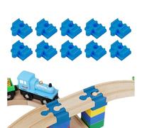 Wooden Train Track Connectors, 10 Pieces Railway Rail Adapter Accessories, Connection Adapter for Children from 3 Years, Playroom, Living Room, Children's Room, Birthday, Holiday, Nursery