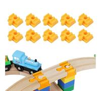 Wooden Train Track Connectors, 10 Pieces Railway Rail Adapter Accessories, Connection Adapter for Children from 3 Years, Playroom, Living Room, Children's Room, Birthday, Holiday, Nursery