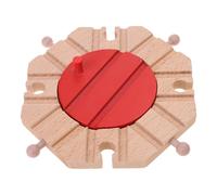 Wooden Train Track Expansion Pack Accessory Wood Railway Turntable Compatibles with Most Railway Turntable
