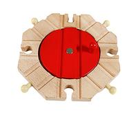 Wooden Train Turntable Accessory Compatible with Most Railway Brands, 6.69x6.69 inch Early Learning Educational Building Toy