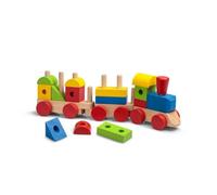Wooden train with building blocks and sound