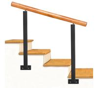 Wooden Transitional Handrail Fits 1 to 4 Steps Side Mount Hand Support Railing with Adjustable 270° Brackets, Home Garden Corridor Lofts Decking Rail, Safety Non-Slip (Color : Height 95cm, Size : 60
