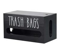 Wooden Trash Bag Dispenser Wall Mounted, Farmhouse Trash Bag Holder Plastic Bag Roll Holder, Large Garbage Bag Holder for Cabinet, Trash Can Liner Organizer,Kitchen Storage Box for Grocery Bag