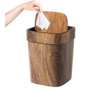 Wooden Trash Can 12L Rectangular Waste Bin with Swing Lid Odor-Resistant Perfect for Kitchen Bathroom Laundry Room Under Sink Storage Solution