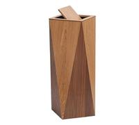 Wooden Trash Can, Swing-Top Waste Basket with Removable Inner Bucket, Waterproof Decorative Garbage Bin for Home Office Kitchen Bedroom
