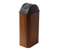 Wooden Trash Can with Lid, 48L Wastebasket for Home, Bathroom, Kitchen & Office - Slish Garba Bin for Commercial & Residential Use, & Space-Saving Design