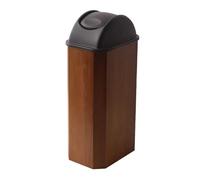 Wooden Trash Can with Lid for Kitchen, Bathroom, Office - Odor Control Waste Bin, Durable Solid Wood Construction with Easy-Clean Surface