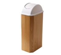 Wooden Trash Can with Lid - Slish Wastebasket for Home, Bathroom, Kitchen & Office - Garba Bin for Commercial & Residential Use