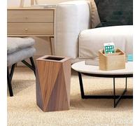 Wooden Trash Can with Removable Liner, Decorative Diamond-Shaped Waste Basket for Bathroom, Bedroom, Kitchen, Eco-Friendly Design, Easy to Clean, Durable Rubbish Bin