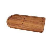 Wooden Tray | Rustic Display Cup Holder with Dividers - Food Serving Tray Cheese Board - for Home Kitchen Countertop Living Room Farm Restaurant Office Fruit Bread Dessert