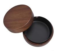Wooden Tray with Stainless Steel Liner Detachable Lid and Windproof Feature for Smokers and Social Gatherings (black)