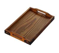 Wooden Trays for Decor - Rectangular Platter Storage Organizer | Wood Serving Tray with Handle - for Kitchen Bathroom Bedroom Living Room Food Breakfast Lunch Dinner Party