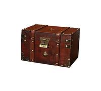 Wooden Treasure Chest | 18 x 11 x 10 cm, Vintage Suitcase Lockable Box Vintage Wooden Storage Box Decorative Jewelry Casket with Lock,Gift for Girls Ladies Women Mum, Mothers Day, Christmas