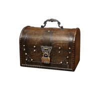 Wooden Treasure Chest, Pirate Treasure Chest Storage Box With A Front Lock, Unique Handmade Vintage Design, Suitable For Storage Box/gift Box (8.5 * 5