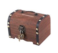 Wooden Treasure Chest, Vintage Storage Box, Piggy Bank with Lock And Keys Storage Box, Handmade Decorative Boxes Home Decoration, for Souvenirs Money Jewelry Toy Treasures