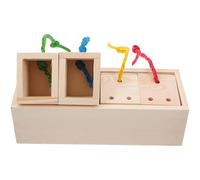 Wooden Treat Dispensers, Hamster Enrichment Toys for Feeding Small Animals Natural Non-Toxic Durable Fun Hide-and-Seek Game