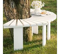 Wooden Tree Bench Wrap Around, Semi Circle Garden Benches for Outdoor All-Weather Furniture, Ideal for Park, Yard, Porch, Lawn Seating