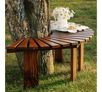 Wooden Tree Bench Wrap Around, Semi Circle Garden Benches for Park/Yard/Porch/Lawn, Outdoor All-Weather Furniture Decoration Seating (Color : Brown, Size : Half Round)