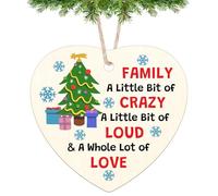 Wooden Tree Ornament for House Family Christmas Ornaments New Home Xmas Decor Gifts for Mom Dad Daughter Son Grandparents Hanging Christmas Tree Decorations Long Distance