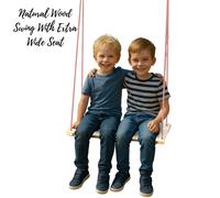 Wooden Tree Swing Seat 70cm Long for Indoor Or Outdoor - Perfect For Kids Teens & Adults Novecrafto Natural One Size