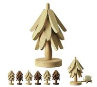 Wooden Tree Trivet Set, Wooden Trivets For Hot Dishes, Natural Wood Christmas Tree Insulation Coaster,Stackable Kitchen Hots Pot Holder,Foldable Kitchen Trivet For Hot Pans,Teapot,Natural wood color 3