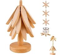 Wooden Tree Trivets, Collapsible Hot Pad Set for Dishes, Pots, Bowls, Teapots, Hot Pots