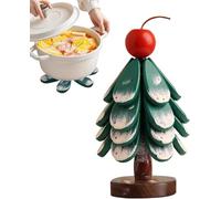 Wooden Tree Trivets for Hot Dishes, Natural Wooden Tree Coaster, Table Decor Coasters for Home and Restaurant, Protect Desktop for Kitchen Potholders, Hot Dishers, Teapots (Apple B)