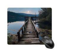 Wooden Trestle by The Water Mouse Pad Non-Slip & Waterproof Mousepad for Desk, Ultra Thin Rectangle Mouse Mat for Office, Gaming, 18 * 22cm