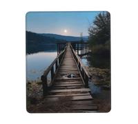 Wooden Trestle by The Water Mouse Pad with Non-Slip Rubber Base 7.9 x 9.5 in Mouse Mat with Stitched Edge Gaming Mousepad for Wireless Mouse Computer Laptop Home Office Desk Pad