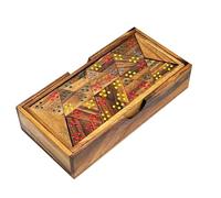 Wooden Tri-Ominos Triangle Dominoes - Handmade Strategy Board Game - Classic Tile Game for Family & Adults