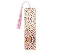 Wooden Triangle Geometric Print Bookmarks with Tassel for Women,Men,Book Lovers,Page Markers for Students Teachers Reading