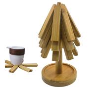 Wooden Tripod Hot Plate, Mountain Wood - Creative Insulation Heat Insulation Foldable Creative,Foldable Hot Plate with Pot Bowl Stand, Counter Top