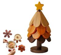 Wooden Trivet Tree Coasters Stackable, Christmas Tree Shaped Trivet Set, 3/4/5 Natural Wood Kitchen Hot Dish,Wood Hot Pad Holder for Plates, Dining Table Protection