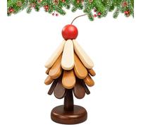 Wooden Trivet Tree Shape - 4 Pieces Non-Slip Folding Pot Holder - Coasters for Drinks with Stand, for Outdoor Worktop Picnic Lunch Party Meal Kitchen Quot