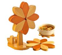 Wooden Trivet Tree, Windmill Tree Trivet For Hot Dishes, Wooden Windmill Shape Coaster With Phone Holder For Hot Cups Pots Bowls And Plates, Kitchen Gadgets