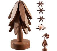 Wooden Trivets - Collapsible Tree-Shaped Hot Pad Set for Dishes, Pots, Bowls & Teapots