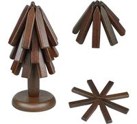 Wooden Trivets Set for Hot Dishes, Hot Pots and Pans, Trivet Tree Made of Black Walnut Trivet Set, Pot Trivets for Kitchen, for Hot Dishes/Hot Pot Holders/Pot/Bowl/Teapot